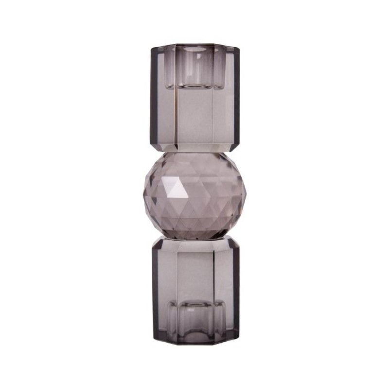 CRYSTAL CANDLE STAND GREY    - CANDLE HOLDERS